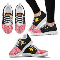 Papua New Guinea Sneakers - Papua New Guinea Flag Polynesian Tattoo Unisex White - Polynesian Pride