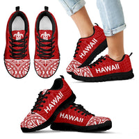 Hawaii Sneakers - Hawaii Turtle Polynesian Tattoo Red White - Polynesian Pride