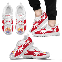 Tahiti Polynesian Coconut Tree Sneakers Men's Sneakers - White - 2 Red White - Polynesian Pride