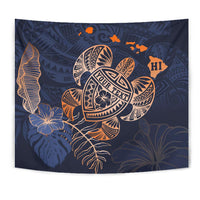 Personalized - Hawaii Kakau Polynesian Turtle Map Tapestry - Special Indigo - Polynesian Pride