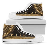 Fiji High Top Shoes - Polynesian Gold Chief Version Unisex Black - Polynesian Pride