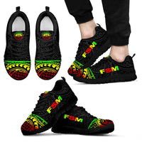 Federated States of Micronesia Sneakers - FSM Seal Micronesian Reggae Style Unisex Black - Polynesian Pride