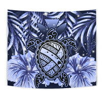 Hawaii Turtle Hibiscus Blue Tapestry - Hac Style - AH - Polynesian Pride