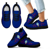 Guam Sneakers - Guam Coat Of Arms Heartbeat Style - Polynesian Pride