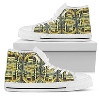 Polynesian High Top Shoe Yellow Womens High Top White - Polynesian Pride
