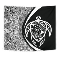 Hawaii Turtle Map Polynesian Tapestry - White - Circle Style - Polynesian Pride