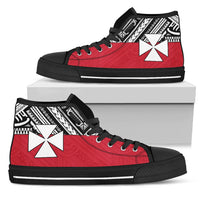 Wallis And Futuna High Top Shoes - Polynesian Style Unisex White - Polynesian Pride