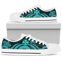 Wallis and Futuna Low Top Canvas Shoes - Turquoise Tentacle Turtle - Polynesian Pride