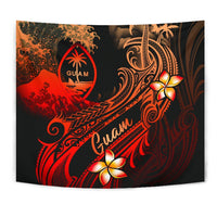 Guam Polynesian Tapestry - Plumeria Flowers And Waves - Polynesian Pride
