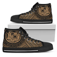 Hawaii Polynesian High Top Shoe Women High Top Black - Polynesian Pride