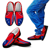 Samoa Flag Slip Ons - Polynesian Style Kid Black - Polynesian Pride