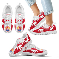 Tahiti Polynesian Coconut Tree Sneakers Kid's Sneakers - White - 6 Red White - Polynesian Pride