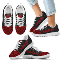 Samoa Sneakers - Samoa Coat Of Arms Polynesian Tattoo Black Red Style - Polynesian Pride