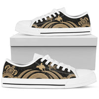 Papua New Guinea Low Top Canvas Shoes - Gold Tentacle Turtle - Polynesian Pride