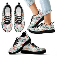 Hawaii Tropical Pattern With Orchids, Leaves And Gold Chains. Sneakers Kid's Sneakers - Polynesian Pride