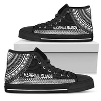 Marshall Islands High Top Shoes - Polynesian Black Chief Version - Polynesian Pride