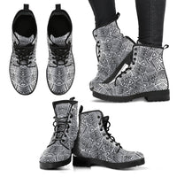 Polynesian Leather Boots White And Black - Polynesian Pride