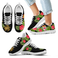 Fiji Sneakers - Fijian Flag Turtle Hibiscus Black Version - K5 - Polynesian Pride