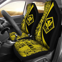Hawaii Kanaka Polynesian Car Seat Covers - Circle Style Yellow - Polynesian Pride