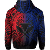 Hawaii Maka Polynesian Kanaka Maoli Hoodie Heaven Style Red Blue - Polynesian Pride