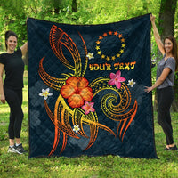 Cook Islands Polynesian Personalised Premium Quilt - Legend of Cook Islands (Blue) - Polynesian Pride
