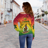 Vanuatu Peaceful Off Shoulder Sweater - Independence Anniversary LT13 - Polynesian Pride
