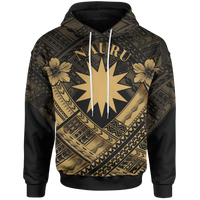 Nauru Polynesian Hoodie Nauru Gold Seal Camisole Hibiscus Style Unisex Gold - Polynesian Pride