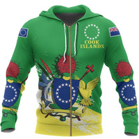 Cook Islands Special Zipper Hoodie Unisex Black - Polynesian Pride