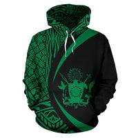 Cook Islands Polynesian Hoodie Circle Style 03 Unisex White - Polynesian Pride