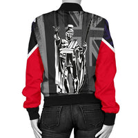 Polynesian Pride Jacket - Hawaii King Flag Polynesian Women's Bomber Jacket - Purple - Polynesian Pride