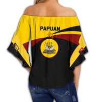 Polynesian Pride Clothing - Western Province PNG Flag Style Women's Off Shoulder Wrap Waist Top - Polynesian Pride