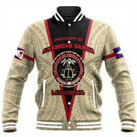 Samoan Jacket - American Samoa Law School Baseball Jacket Unisex Beige - Polynesian Pride