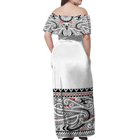 NE Maori Dress - Ta Moko Off Shoulder Long Dress - Polynesian Pride