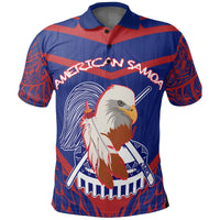Polynesian Pride Apparel American Samoa Polo Shirt The Eagle With Polynesian Pattern Unisex Black - Polynesian Pride