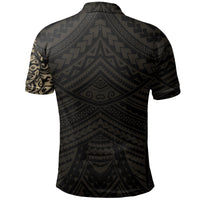 Polynesian Pride Apparel New Zealand Maori Polo Shirt, Maori Lion Tattoo Golf Shirt Tan - Polynesian Pride