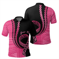 Polynesian Pride Apparel Custom Polo Shirt Pinktober Black Polo Shirt - Polynesian Pride