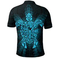 Polynesian Pride Apparel New Zealand Maori Polo Shirt, Wairua Tattoo Turtle Golf Shirt Blue - Polynesian Pride