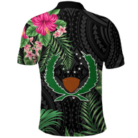 Polynesian Pride Apparel Custom Pohnpei Micronesia Polo Shirt Tropical Flowers - Polynesian Pride
