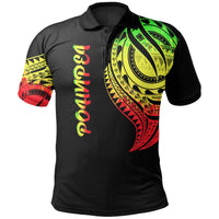 Polynesian Pride Apparel Pohnpei State Polo Shirt Micronesian Tatau Reggae Patterns Unisex Black - Polynesian Pride