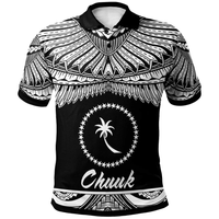 Polynesian Pride Apparel Chuuk Polo Shirt Polynesian Tattoo White Version Unisex White - Polynesian Pride