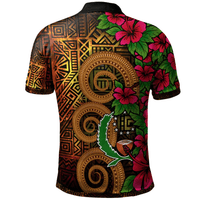 Polynesian Pride Apparel Pohnpei Micronesia Polynesian Polo Shirt Hibiscus Vintage - Polynesian Pride