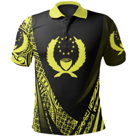 Polynesian Pride Apparel Pohnpei State Polo Shirt Yellow Polynesian Patterns Sport Style Unisex Black - Polynesian Pride