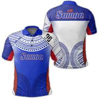 Polynesian Pride Apparel Samoa Polo Shirt Samoan Malofie Tattoo Rugby Polo Shirt Unisex Blue - Polynesian Pride