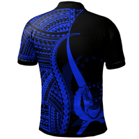 Polynesian Pride Apparel Pohnpei Polo Shirt Blue Polynesian Tentacle Tribal Pattern - Polynesian Pride