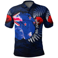 Polynesian Pride Clothing Custom New Zealand ANZAC Day Poppy Polo Shirt - Polynesian Pride