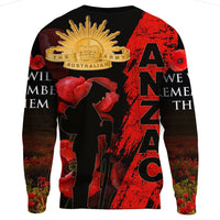Polynesian Pride Clothing - Anzac Day Soldier Silhouette Remembrance.Sweatshirt - Polynesian Pride