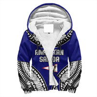 Polynesian Pride Hoodie - American Samoa Tattoo Chief Sherpa Hoodie LT10 Unisex Blue - Polynesian Pride