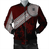 Polynesian Pride Jacket - Fiji Masa Paint Style Bomber Jacket LT10 Unisex Red - Polynesian Pride