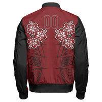 Polynesian Pride Jacket - Personalized Hawaii Spearhead Hibiscus Polynesian Sleeve Zip Bomber Jacket LT10 - Polynesian Pride