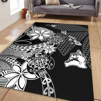 Polynesian Pride Home Set - Kanaka Black Kakau Hawaiian Area Rug LT10 Black - Polynesian Pride